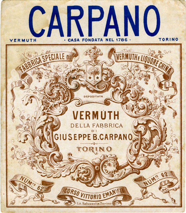 Η ετικέτα του ιταλικού βερμούτ Carpano