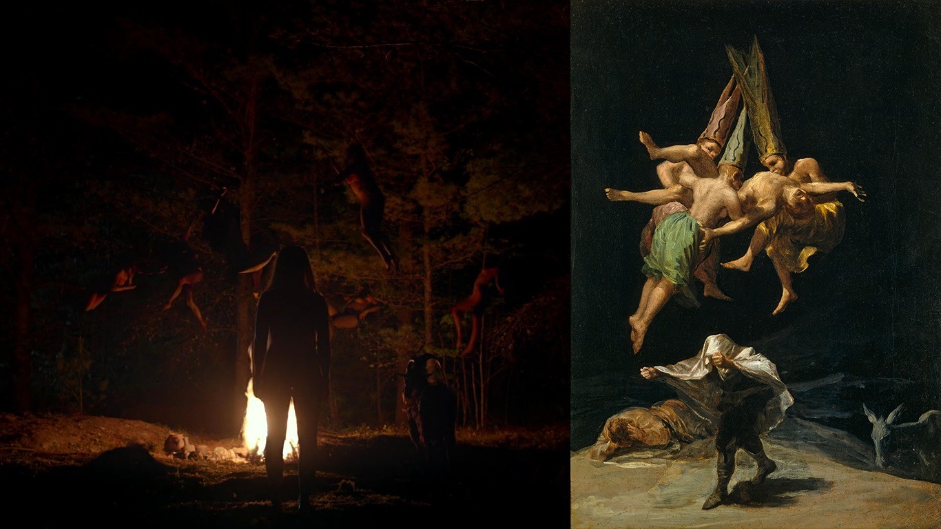 The Witch (2015) de Robert Eggers - Vuelo de brujas (1797-1798) de Francisco de Goya