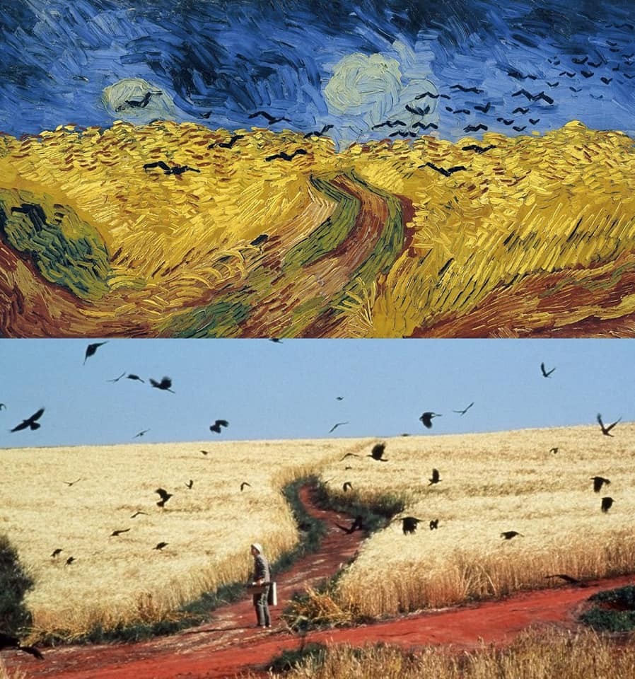 Wheat Field With Crows (1890), Vincent Van Gogh - Dreams (1990), Akira Kurosawa